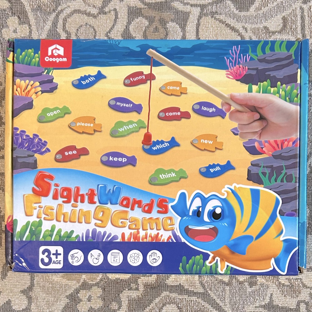 Magnetic Sight Words Fishing Game Wooden by Coogam